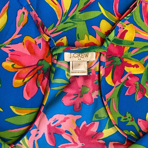 J Crew 💙💗 racer floral tank. Adjustable straps. Excellent condition - Picture 3 of 4